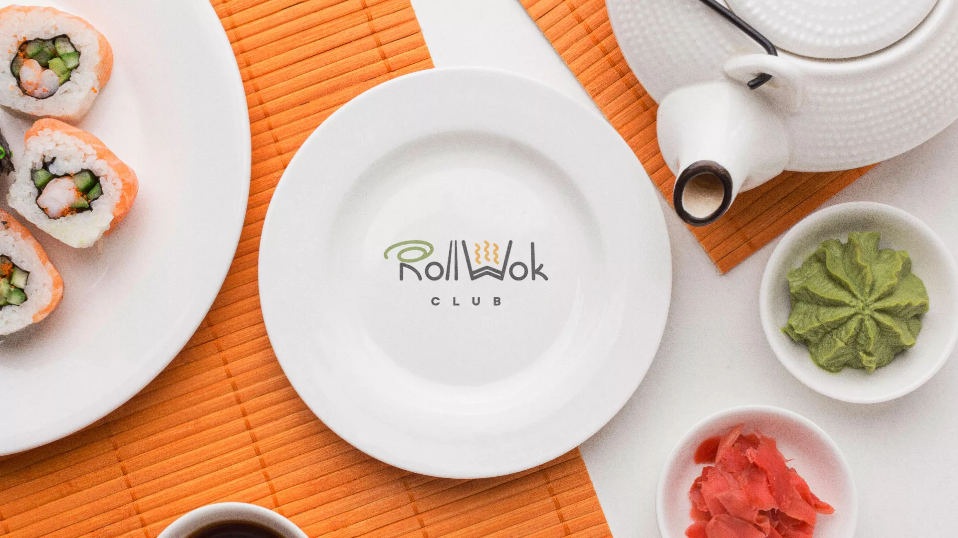 Разработка логотипа и фирменного стиля в Вязьме для суши-бара «Roll Wok Club» Разработка логотипа и фирменного стиля в Вязьме для суши-бара «Roll Wok Club»